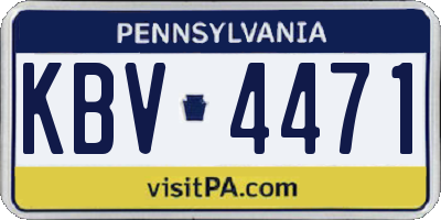 PA license plate KBV4471