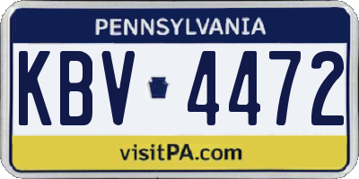 PA license plate KBV4472