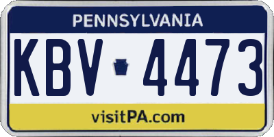 PA license plate KBV4473