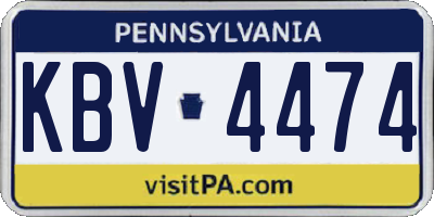 PA license plate KBV4474