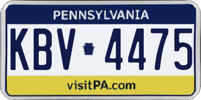 PA license plate KBV4475