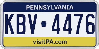 PA license plate KBV4476