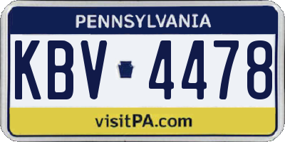 PA license plate KBV4478