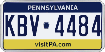 PA license plate KBV4484