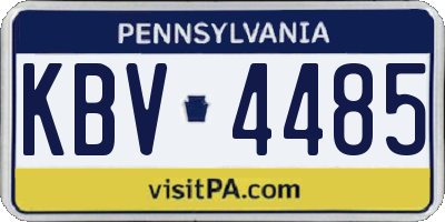 PA license plate KBV4485