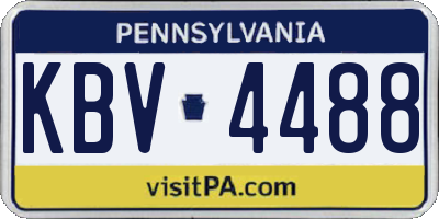 PA license plate KBV4488