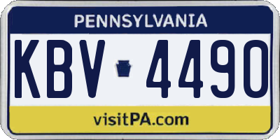 PA license plate KBV4490