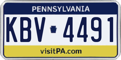 PA license plate KBV4491
