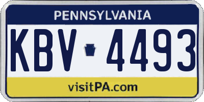 PA license plate KBV4493
