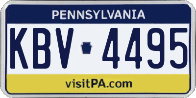 PA license plate KBV4495