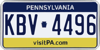PA license plate KBV4496