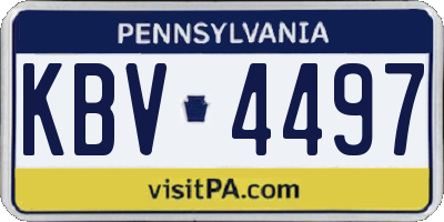 PA license plate KBV4497