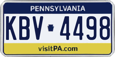 PA license plate KBV4498