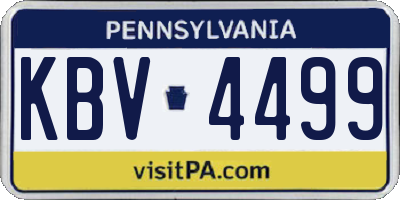 PA license plate KBV4499