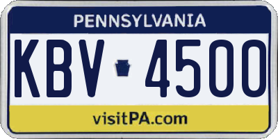 PA license plate KBV4500