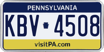 PA license plate KBV4508