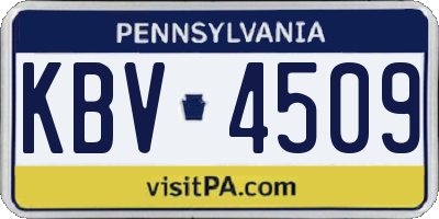 PA license plate KBV4509
