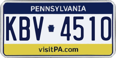 PA license plate KBV4510