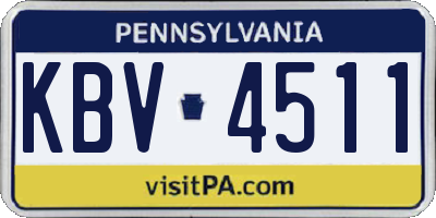 PA license plate KBV4511