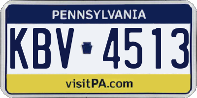 PA license plate KBV4513