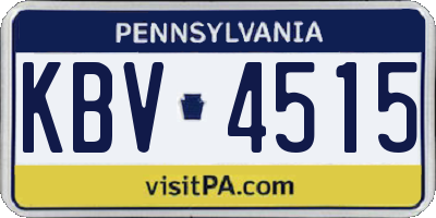 PA license plate KBV4515