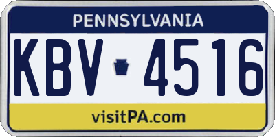 PA license plate KBV4516