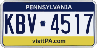 PA license plate KBV4517