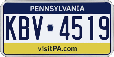 PA license plate KBV4519