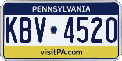 PA license plate KBV4520