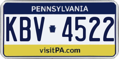 PA license plate KBV4522