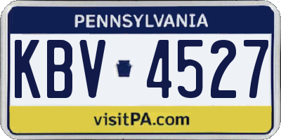 PA license plate KBV4527
