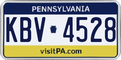 PA license plate KBV4528