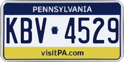 PA license plate KBV4529