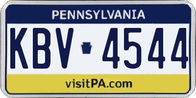 PA license plate KBV4544