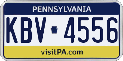 PA license plate KBV4556