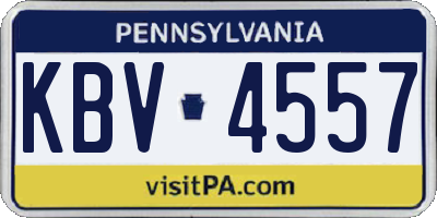 PA license plate KBV4557