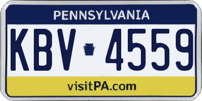 PA license plate KBV4559