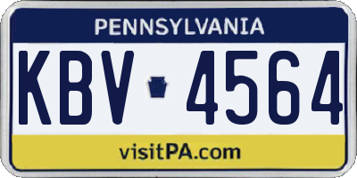 PA license plate KBV4564