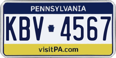 PA license plate KBV4567