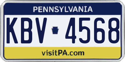 PA license plate KBV4568