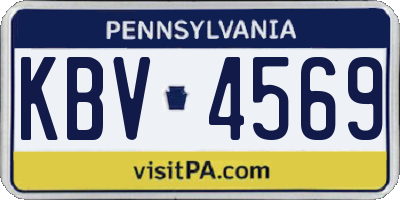 PA license plate KBV4569