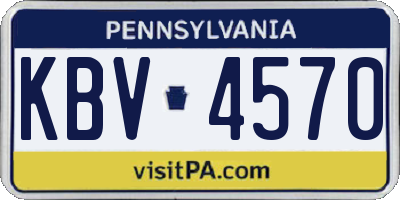 PA license plate KBV4570