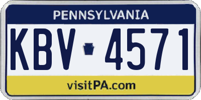 PA license plate KBV4571