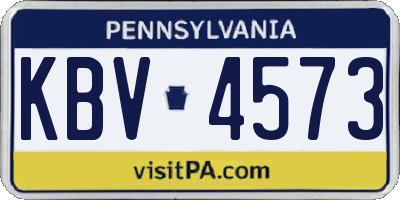 PA license plate KBV4573