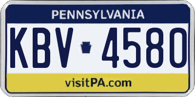 PA license plate KBV4580
