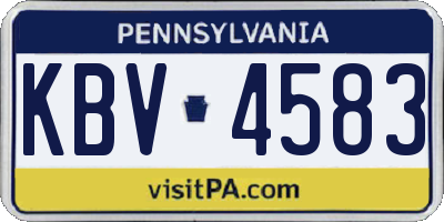 PA license plate KBV4583