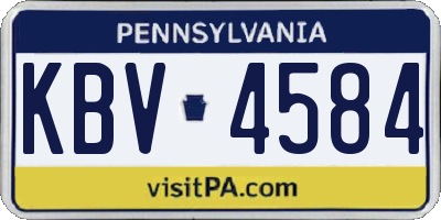 PA license plate KBV4584