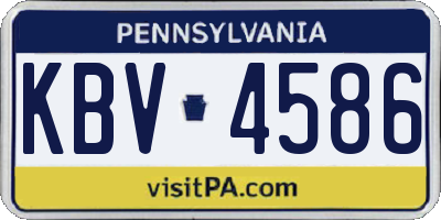 PA license plate KBV4586