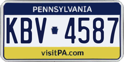 PA license plate KBV4587