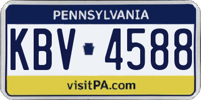 PA license plate KBV4588